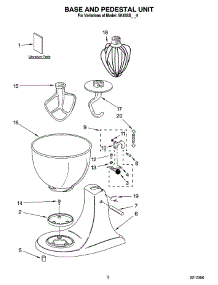 02 - Base And Pedestal Unit parts for Whirlpool Mixer 5K45SSWH4 from AppliancePartsPros.com