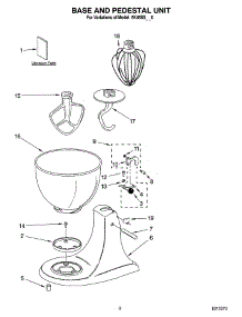 02 - Base And Pedestal Unit parts for Whirlpool Mixer 5K45SSEWH0 from AppliancePartsPros.com