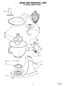02 - Base And Pedestal Unit parts for Whirlpool Mixer 4K45SSWH-1 from AppliancePartsPros.com