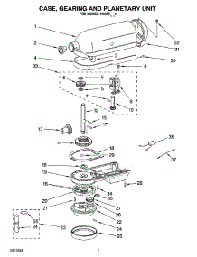 03 - Case, Gearing And Planetary Unit parts for Whirlpool Mixer 5K5SSWH4 from AppliancePartsPros.com