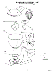 02 - Base And Pedestal Unit parts for Whirlpool Mixer 5KSM45EWH4 from AppliancePartsPros.com