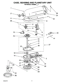 02 - Case, Gearing And Planetary Unit parts for Whirlpool Mixer 8KSM90TWH0 from AppliancePartsPros.com