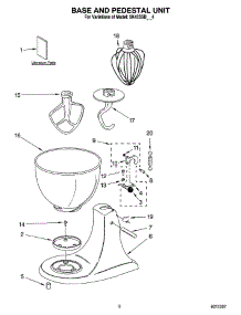 02 - Base And Pedestal Unit parts for Whirlpool Mixer 5K45SSBWH4 from AppliancePartsPros.com
