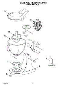 03 - Base And Pedestal Unit, Optional Parts parts for Whirlpool Mixer 4KN15E1XLC1 from AppliancePartsPros.com