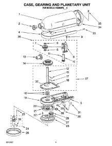 02 - Case, Gearing And Planetary Unit parts for Whirlpool Mixer 4KSM90PSCP0 from AppliancePartsPros.com