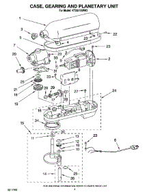 02 - Case, Gearing And Planetary Unit parts for Kitchenaid Mixer KT2651XWW3 from AppliancePartsPros.com