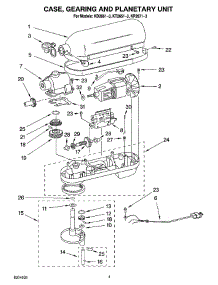 02 - Case, Gearing And Planetary Unit parts for Kitchenaid Mixer KT2651-3 from AppliancePartsPros.com
