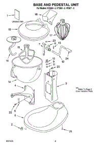 03 - Base And Pedestal Unit Accessory Parts parts for Kitchenaid Mixer KT2651-3 from AppliancePartsPros.com