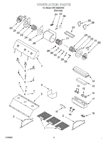 02 - Section parts for Kitchenaid Hood KWCU360JSS0 from AppliancePartsPros.com