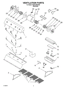 02 - Section parts for Kitchenaid Hood KWCU380JSS0 from AppliancePartsPros.com