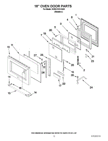 08 - 18`` Oven Door Parts parts for Kitchenaid Range KDRU783VSS00 from AppliancePartsPros.com