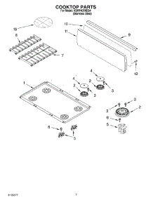 06 - Cooktop parts for Kitchenaid Range KDRP407HSS4 from AppliancePartsPros.com