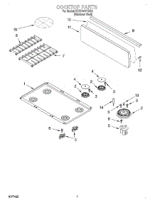 06 - Cooktop parts for Kitchenaid Range KDRP407HSS0 from AppliancePartsPros.com