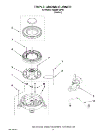 08 - Triple Crown Burner parts for Kitchenaid Range KDSS907XSP00 from AppliancePartsPros.com