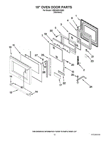 08 - 18`` Oven Door Parts parts for Kitchenaid Range KDRS483VSS00 from AppliancePartsPros.com