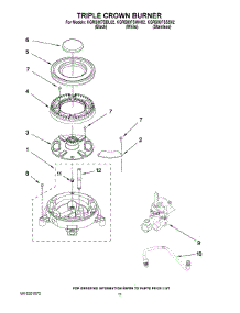 08 - Triple Crown Burner parts for Kitchenaid Range KGRS807SWH02 from AppliancePartsPros.com