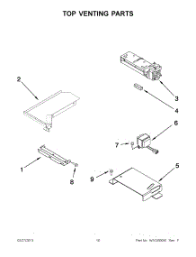 05 - Top Venting Parts parts for Kitchenaid Range KGSK901SWH02 from AppliancePartsPros.com