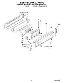 02 - Control Panel Parts parts for Whirlpool Range YKERS205TW3 from AppliancePartsPros.com