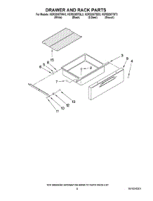 05 - Drawer And Rack Parts parts for Kitchenaid Range KERS205TWH3 from AppliancePartsPros.com