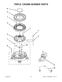 09 - Triple Crown Burner Parts parts for Kitchenaid Range KGSS907SSS02 from AppliancePartsPros.com