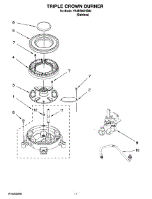 08 - Triple Crown Burner parts for Whirlpool Range YKDRS807SS02 from AppliancePartsPros.com