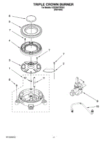 08 - Triple Crown Burner parts for Kitchenaid Range KDSS907SSS03 from AppliancePartsPros.com