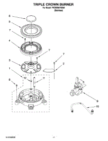 08 - Triple Crown Burner parts for Whirlpool Range YKDSS907SS02 from AppliancePartsPros.com