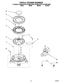 07 - Triple Crown Burner parts for Kitchenaid Range KGSS907SWH00 from AppliancePartsPros.com