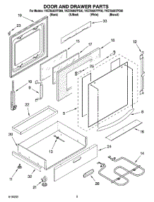 04 - Door And Drawer Parts parts for Whirlpool Range YKERA807PP00 from AppliancePartsPros.com