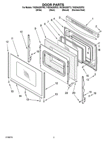 04 - Door Parts parts for Whirlpool Range YKERA205PW3 from AppliancePartsPros.com