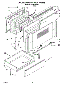 03 - Door And Drawer Parts parts for Whirlpool Range YKERC500HW4 from AppliancePartsPros.com