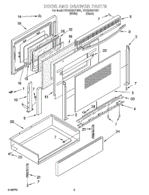03 - Door And Drawer Parts parts for Whirlpool Range YKERS507HB1 from AppliancePartsPros.com