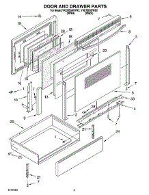 03 - Door And Drawer Parts parts for Whirlpool Range YKERS507HW2 from AppliancePartsPros.com