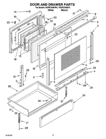 03 - Door And Drawer Parts parts for Whirlpool Range YKERC506HW4 from AppliancePartsPros.com