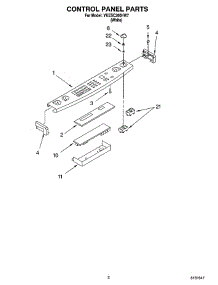 02 - Control Panel Parts parts for Whirlpool Range YKESC300HW7 from AppliancePartsPros.com