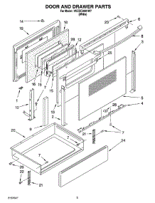 03 - Door And Drawer Parts parts for Whirlpool Range YKESC300HW7 from AppliancePartsPros.com