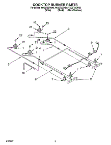 02 - Cooktop Burner Parts parts for Whirlpool Range YKGST307HW9 from AppliancePartsPros.com