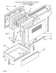 03 - Door And Drawer Parts parts for Whirlpool Range YKERC500HW3 from AppliancePartsPros.com