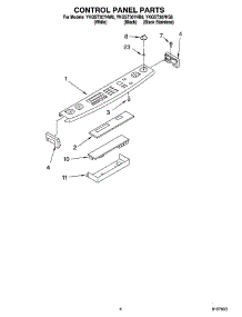 03 - Control Panel Parts parts for Whirlpool Range YKGST307HW8 from AppliancePartsPros.com