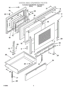 03 - Door And Drawer Parts parts for Whirlpool Range YKERC506HT3 from AppliancePartsPros.com