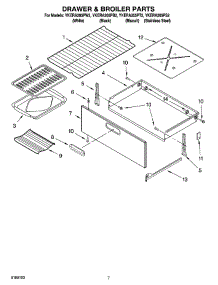 05 - Drawer & Broiler Parts, Optional Parts parts for Whirlpool Range YKERA205PS2 from AppliancePartsPros.com