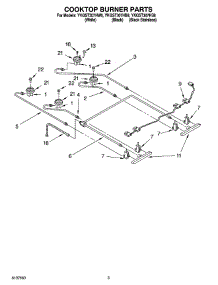 02 - Cooktop Burner Parts parts for Whirlpool Range YKGST307HS8 from AppliancePartsPros.com