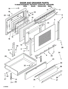 04 - Door And Drawer Parts parts for Whirlpool Range YKGRT607HB5 from AppliancePartsPros.com