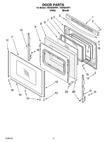 04 - Door Parts parts for Whirlpool Range YKERI203PW1 from AppliancePartsPros.com