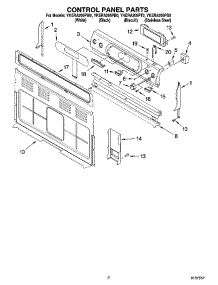 02 - Control Panel Parts parts for Whirlpool Range YKERA205PW0 from AppliancePartsPros.com