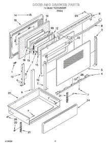 03 - Door And Drawer Parts parts for Whirlpool Range YKESC300HW5 from AppliancePartsPros.com