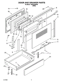 03 - Door And Drawer Parts parts for Whirlpool Range YKESC300HW8 from AppliancePartsPros.com