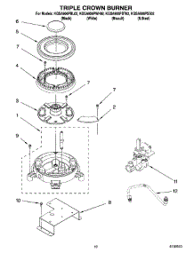 07 - Triple Crown Burner parts for Kitchenaid Range KGSA906PWH02 from AppliancePartsPros.com