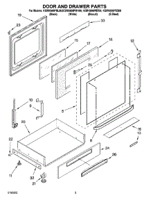 03 - Door And Drawer Parts parts for Kitchenaid Range KGRK806PWH00 from AppliancePartsPros.com