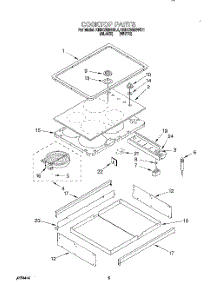 04 - Cooktop, Lit / Optional parts for Kitchenaid Range KEDC205BWH1 from AppliancePartsPros.com